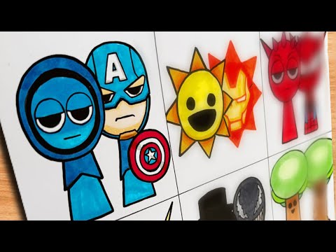 Dibujo de Sprunki de Incredibox [ Original Vs Super Heroes ]