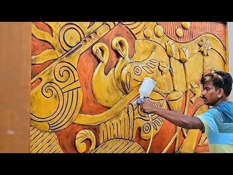 Embossed Exterior wall Mural design #shorts #trendingshorts #viralshort