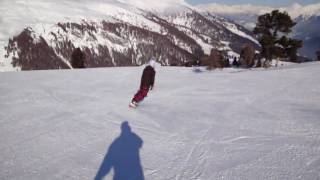 Fraitenabfahrt mit Snowboard in Schöneben