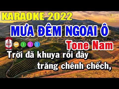 Mưa Đêm Ngoại Ô Karaoke Tone Nam Nhạc Sống | Trọng Hiếu