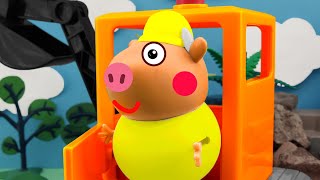 Señor Toribio, colapso de roca, Peppa la Cerdita