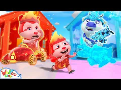 Who Will Win The Race? 🔥Fire of Water Mommy💦 | Super Car Songs & Nursery Rhymes | Wolfoo Kids Songs