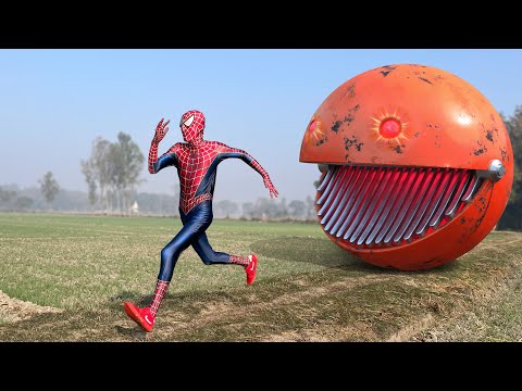 SPIDERMAN vs BIG PACMAN In Real Life  Compilation Video 2024 | #christmas