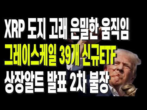 XRP 도지 고래 은밀한 움직임 그레이스케일 39개 신규ETF 상장알트 발표 2차 불장