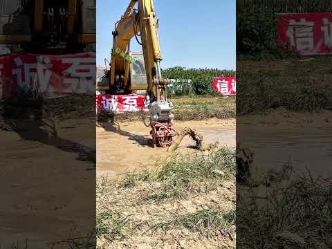 Excavator Mud Pump in Action | Powerful Land & Water Clearing Operation