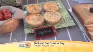 Eat Outside Day, Pear Green Salad and Mini Quiches