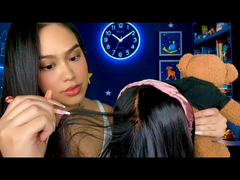 ASMR Babysitter Gives U Scalp Check, Scratching, Plucking + Ear Cleaning (TINGLY 🫠) RP light gum