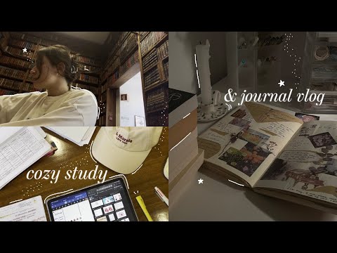 cozy study & journal vlog 🧸🕯️libraries, journals flipthrough, lots of book chats ~