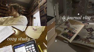 cozy study & journal vlog 🧸🕯️libraries, journals flipthrough, lots of book chats ~