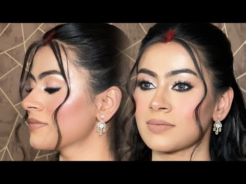 Dewy Reception Makeup Look by @Manveenmakeovers #shortsviral #shorts #bridalmakeup