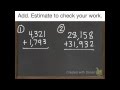 Adding Whole Numbers and Estimation