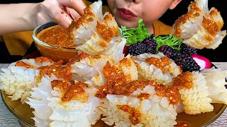 TRYING JELLYFISH FOR THE FIRST TIME ( JAPANESE JELLYFISH & THAI SEAFOOD SAUCE ) แมงกระพรุน
