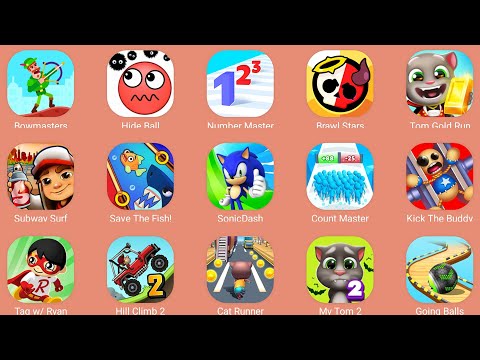 Sonic Dash,Subway Surf,Cat Runner,Kick The Buddy,Tag W Ryan,Bowmasters,Hide Ball,My Talking Tom 2