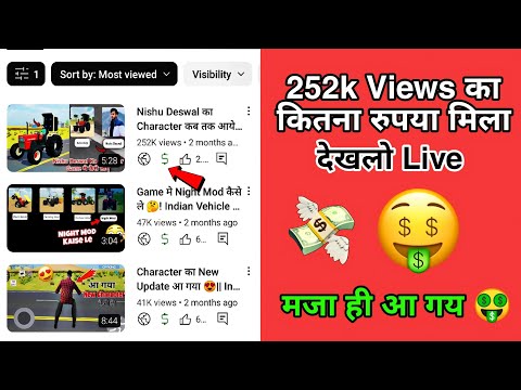 🤩💥 YouTube 252k Views Ka Kitna Rupiya Diya ? 🤑| कोई नही बताइयेगा 😎