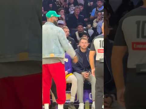 LeBron and Luka courtside watching Austin reaves scoring 41pts