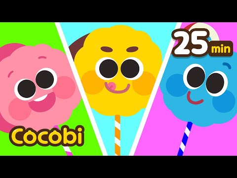 Color Cotton Candy Fun! + and More Colorful Songs for Kids | Cocobi