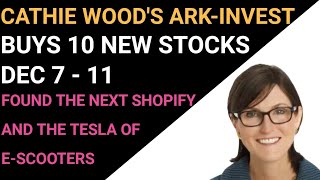 CATHIE WOOD'S ARK INVEST BUYS 10 NEW STOCKS; DEC 4-7: FOUND THE NEXT SHOPIFY AND TESLA OF E-SCOOTERS
