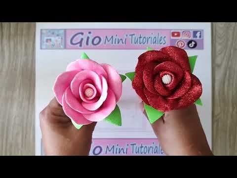 Rosa de Fomi con Pluma Paso a Paso #diy #tutorial #manualidades