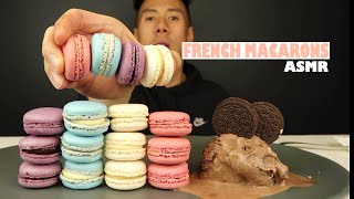 [DESSERT ASMR] FRENCH MACORONS WITH CHOCOLATE ICE CREAM & OREO