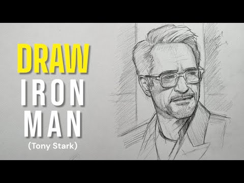 How to Draw Tony Stark Step by Step | Tutorial for Beginners with English subtitle