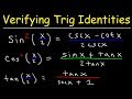 Verifying Trigonometric Identities