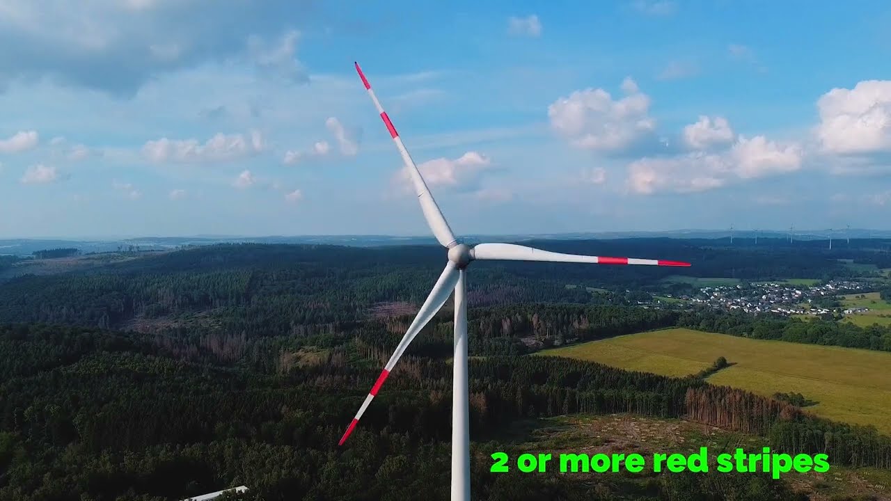 Why Wind Turbines are Painted with Red Stripes?