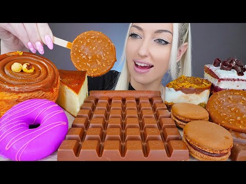 ASMR EATING CHOCOLATE, ICE CREAM, CAKE, MACARONS, DESSERT, MUKBANG, 초콜릿 디저트 먹방