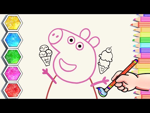 Drawing And Coloring Cute Peppa Pig With Ice Cream #drawing #kids #art