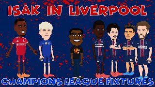 Isak wears the Liverpool no9 jersey.