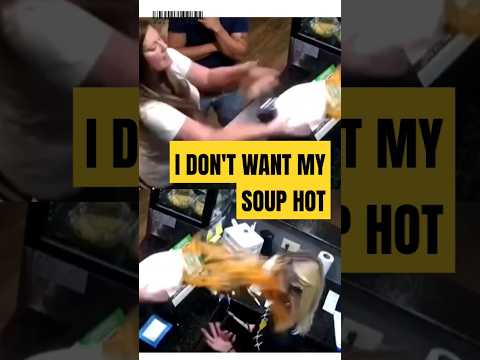 rude customer throws soup at restaurant's employee