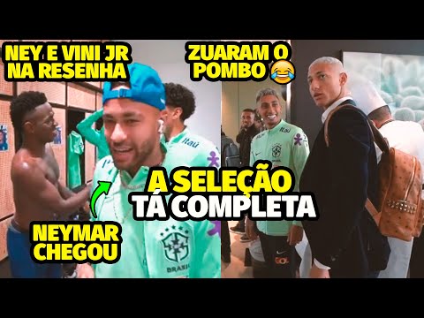 ZOARAM O RICHARLISON NA CHEGADA DOS JOGADORES DA SELEÇÃO BRASILEIRA COM ENCONTRO DE NEYMAR E VINI JR