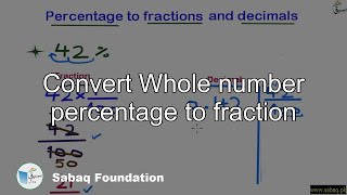 Convert Whole number percentage to fraction