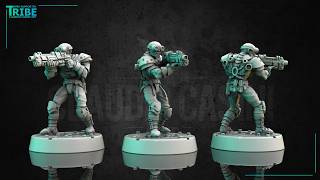 3D print miniatures, male sci-fi trooper