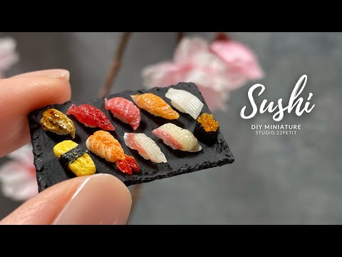 DIY | 粘土で作るミニチュアお寿司 | Miniature sushi made with Air dry clay