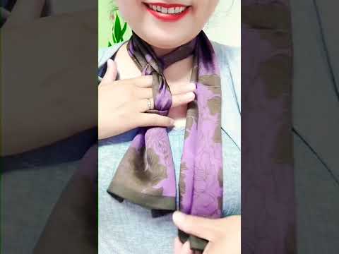 Trending silk scarf style for girls ??#fashion #scarf #scarfstyle