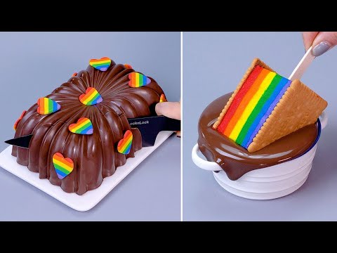 Satisfying RAINBOW Cake Decorating You'll Love | Amazing Chocolate Cake Tutoruials | So Yummy