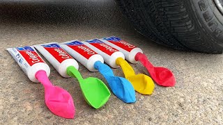 Experiment Car vs Toothpaste vs Balloons, Coca Cola, Fanta, Mirinda, Mtn Dew, Soda and Mentos