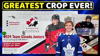 The most SLEPT ON PRODUCT EVER! - 2024 Upper Deck Team Canada Juniors Hockey Hobby Box Break x2