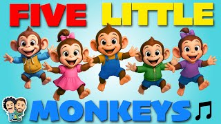 Five Little Monkeys Jumping on the Bed | Kids Songs 🎶 | Nursery Rhymes