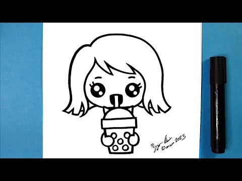 Mädchen mit Bubble Tea zeichnen – Einfaches & stylisches Tutorial für Anfänger