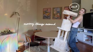 moving around furniture and things