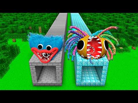 I found a YARNABY TUNNEL vs HUGGY WUGGY in Minecraft ! What's INSIDE the LONGEST TUNNEL ?