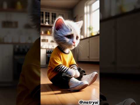 Cat is sadly leaving the home #aicat #poorcats #aistory #catstory
