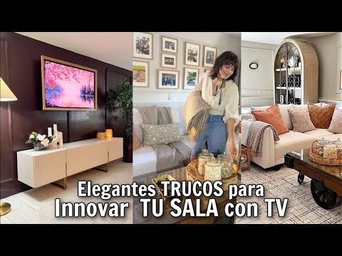 TRANSFORMA tu Sala con TV 📺Trucos y DECORACION PAREDES ELEGANTES! CREA un ESPACIO bien APROVECHADO ✅