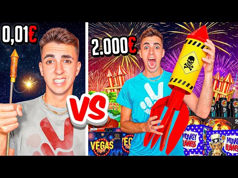 FUEGOS ARTIFICIALES DE 0.01€ VS 1.000€! *locura*