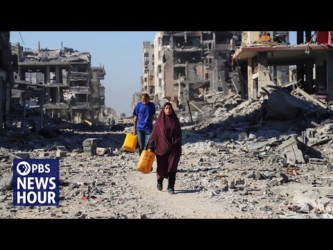YouTube video thumbnail: Palestinians Return to Ruins Where Homes Once Stood as Israel Awaits Remains of Hostages