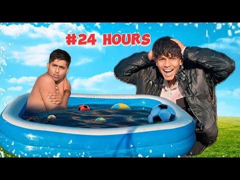 24hours in swimming pool challenge😎|अब 24घंटे तक में  इस  पूल से बाहर नहीं आ सकता |😬winter challenge