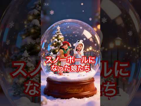 スノーボールになった娘たち☃️#ai #エフェクト #スノーボール #年子育児 #shorts