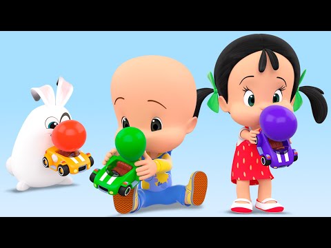 Balloon Car Race | Balloon rockets | Cleo & Cuquin | Kids | Education