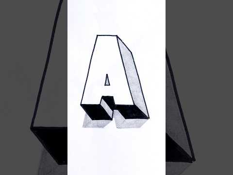 How to draw letter A in 3D Easy #shorts #3ddrawing